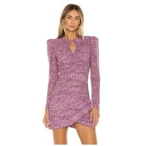 Bardot Charlotte Ruched Floral Mini Dress Pink Haze XS